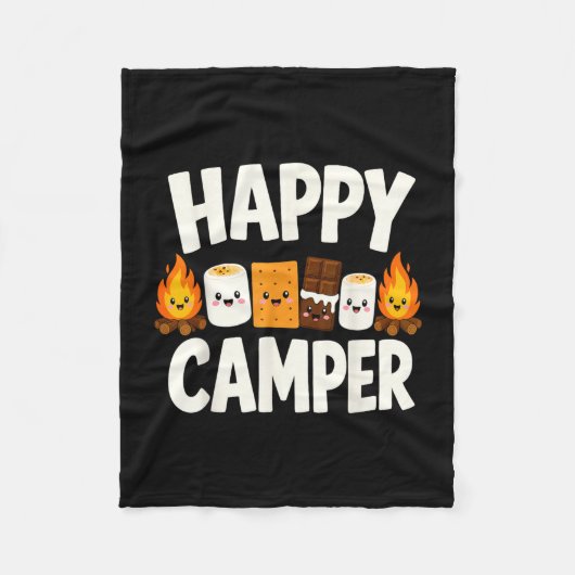 Couverture Polaire Feu de camp camping S'mores (Devant)