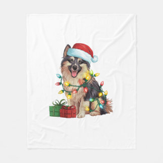 Couverture Polaire Feu de Noël Éclairage Santa Chapeau allemand Spitz