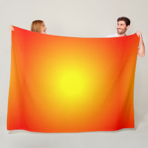 Couverture Polaire Feu de soleil Jaune Orange Rouge Clair Gourmand