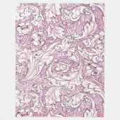 Couverture Polaire Feuillage baroque orné rose (Devant)
