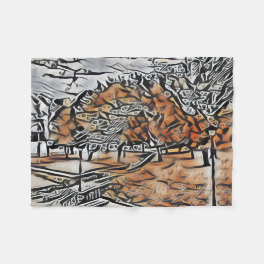 Couverture Polaire Feuillage d'automne dans le parc (Devant (Horizontal))