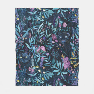 Couverture Polaire Feuillage de panthère noir
