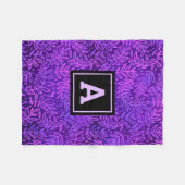 Couverture Polaire Feuillage violet feuille motif moderne audace mono (Devant (Horizontal))