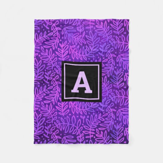 Couverture Polaire Feuillage violet feuille motif moderne audace mono (Devant)