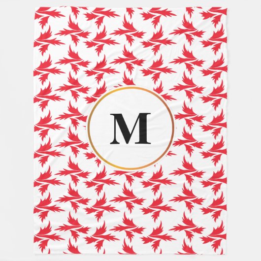 Couverture Polaire feuille à motifs (Devant)