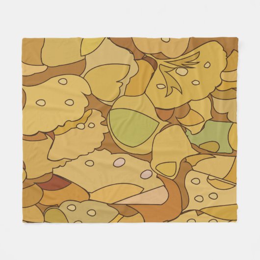 Couverture Polaire Feuille Abstrait Ginkgo (Devant (Horizontal))