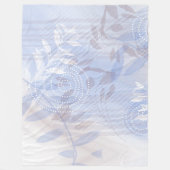 Couverture Polaire Feuille botanique abstraite bleue moderne (Devant)