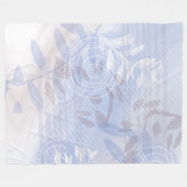 Couverture Polaire Feuille botanique abstraite bleue moderne (Devant (Horizontal))