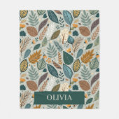 Couverture Polaire Feuille botanique moderne élégant Motif (Devant)