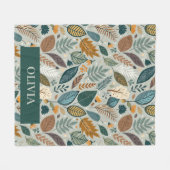 Couverture Polaire Feuille botanique moderne élégant Motif (Devant (Horizontal))