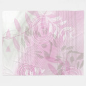 Couverture Polaire Feuille botanique rose abstraite moderne (Devant (Horizontal))