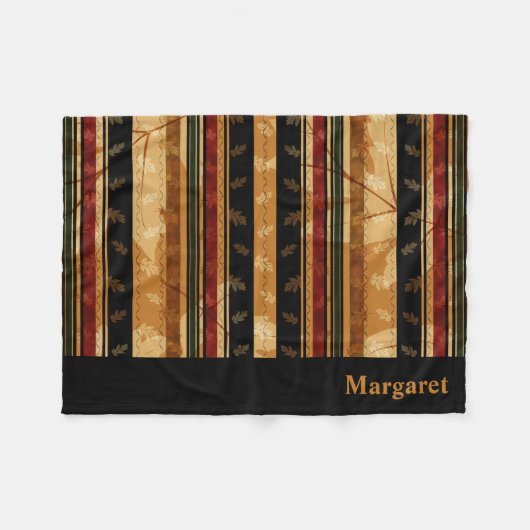 Couverture Polaire Feuille chique d'automne et conception de motif (Devant (Horizontal))