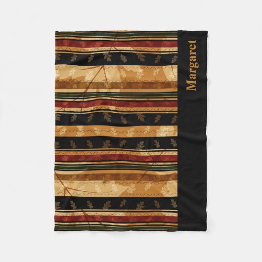 Couverture Polaire Feuille chique d'automne et conception de motif (Devant)