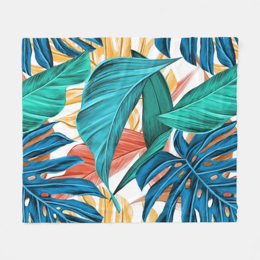 Couverture Polaire Feuille coloré (Devant (Horizontal))