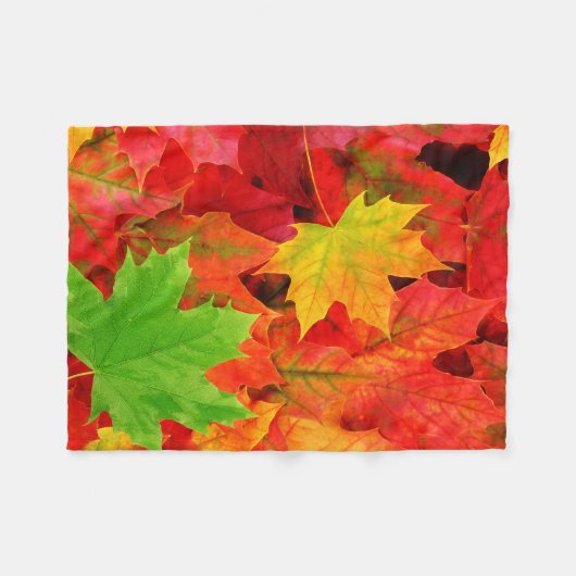 Couverture Polaire Feuille d'automne (Devant (Horizontal))