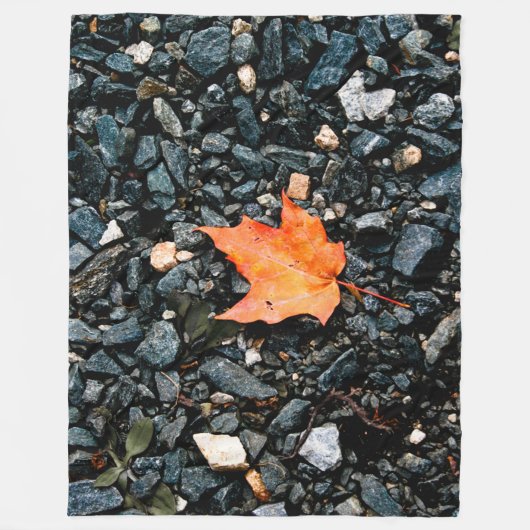 Couverture Polaire Feuille d'automne orange (Devant)