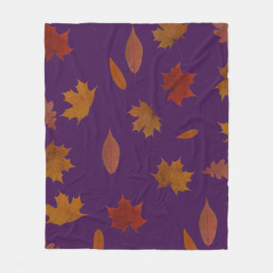 Couverture Polaire Feuille d'automne photographique sur la couleur
