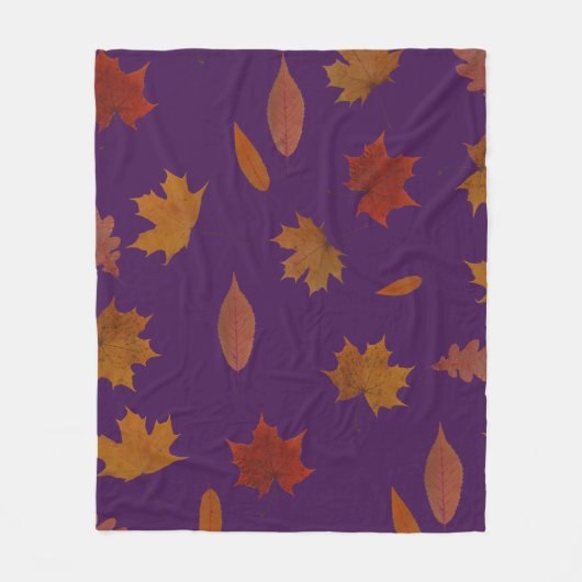 Couverture Polaire Feuille d'automne photographique sur la couleur (Devant)