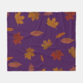 Couverture Polaire Feuille d'automne photographique sur la couleur (Devant (Horizontal))
