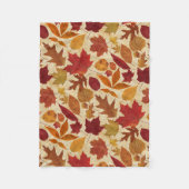 Couverture Polaire Feuille d'automne sur le beige (Devant)