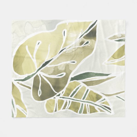 Couverture Polaire Feuille de batik (Devant (Horizontal))