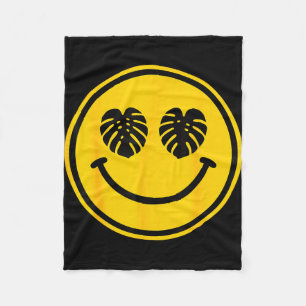 Couverture Polaire Feuille de Monstera sourire plage tropicale été oc
