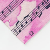 Couverture Polaire Feuille de musique classique de clef d'aquarelle (Coin)
