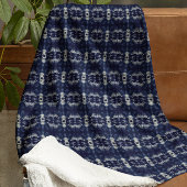 Couverture Polaire Feuille de palme en bleu Delft