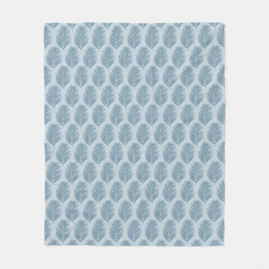 Couverture Polaire Feuille de palmier bleu clair (Devant)