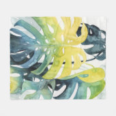 Couverture Polaire Feuille de palmier de coucher du soleil (Devant (Horizontal))