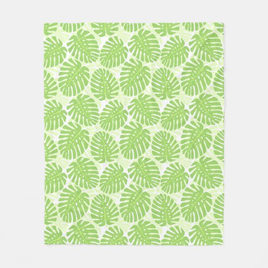 Couverture Polaire Feuille de plante tropicale - motif de Monstera (Devant)