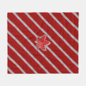 Couverture Polaire Feuille d'érable canadienne de chrome sur des (Devant (Horizontal))