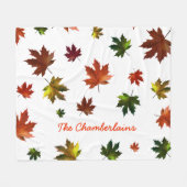 Couverture Polaire Feuille d'érable canadienne rustique avec votre no (Devant (Horizontal))