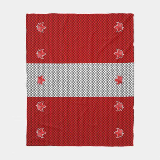 Couverture Polaire Feuille d'érable de chrome canadienne sur les styl (Devant)