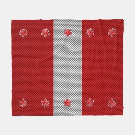 Couverture Polaire Feuille d'érable de chrome canadienne sur les styl (Devant (Horizontal))