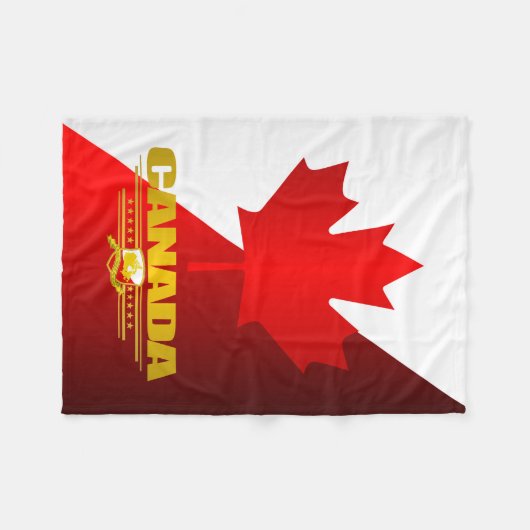 Couverture Polaire Feuille d'érable du Canada (Devant (Horizontal))