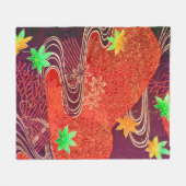 Couverture Polaire Feuille d'érable et eau courante, design japonais (Devant (Horizontal))