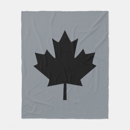 Couverture Polaire Feuille d'érable noire canadienne audacieuse (Devant)