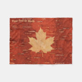 Couverture Polaire Feuille d'érable sur écorce de bouleau intérieur (Devant (Horizontal))