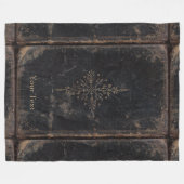 Couverture Polaire Feuille d'or en cuir antique de livre (Devant (Horizontal))