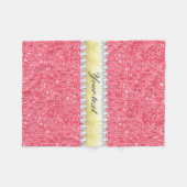Couverture Polaire Feuille d'or et diamants roses de paillettes (Devant (Horizontal))