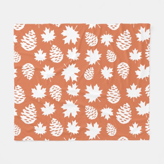 Couverture Polaire Feuille et cône de pin (Devant (Horizontal))