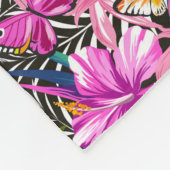 Couverture Polaire Feuille et fleurs tropicaux (Coin)