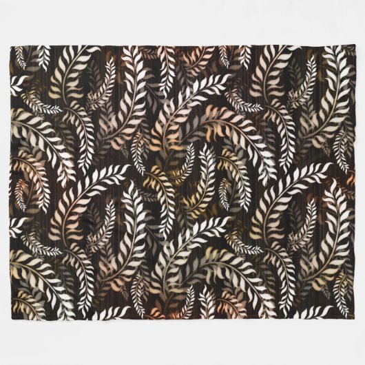 Couverture Polaire Feuille Florale (Devant (Horizontal))