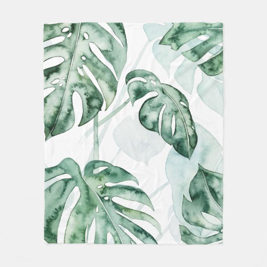 Couverture Polaire Feuille fractionnée de palme tropicale (Devant)