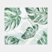 Couverture Polaire Feuille fractionnée de palme tropicale (Devant (Horizontal))