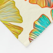 Couverture Polaire Feuille Gingko sur le sol motif sans couture. Aqua (Coin)
