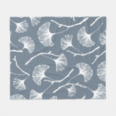Couverture Polaire Feuille Ginkgo biloba motif transparent (Devant (Horizontal))