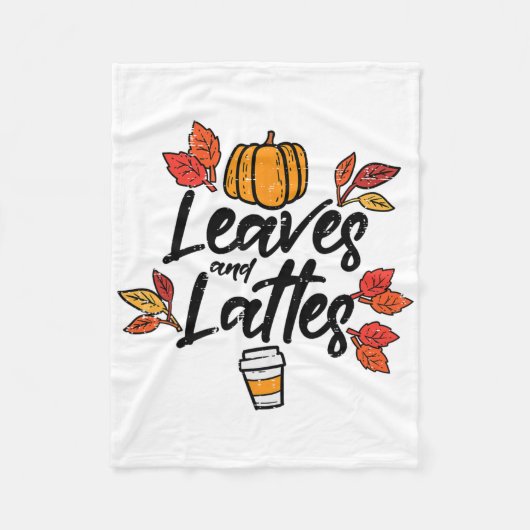 Couverture Polaire Feuille Lattes Citrouille Épice Automne Automne Ha (Devant)