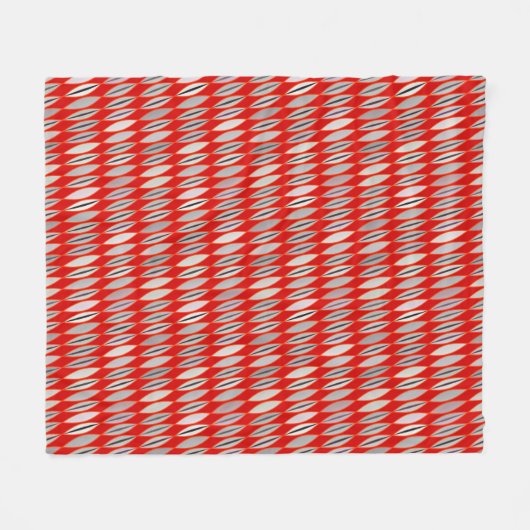 Couverture Polaire Feuille moderne du milieu du siècle, rouge foncé & (Devant (Horizontal))